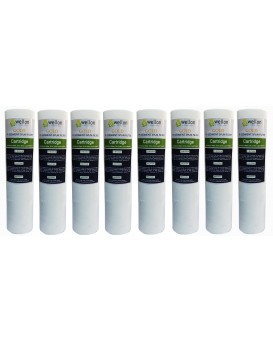 Wellon 10 inch Gold PP Spun Sediment Filter 8 Pieces Set for pre-Filtration Process for RO Water Purifier